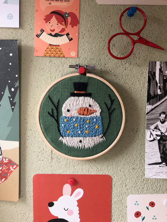 Sneeuwman Borduurpatroon DIY printable PDF