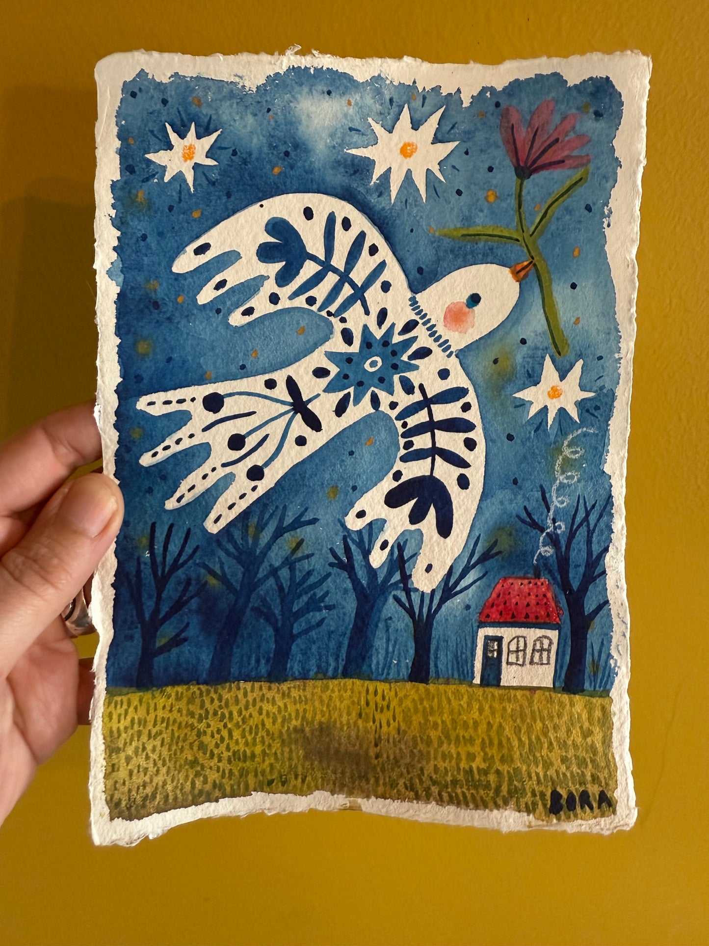 Aquarelle - Whispers of the white dove