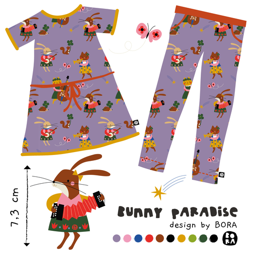 Stof Bunny paradise lila
