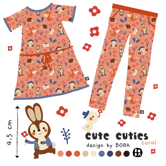 Stof Springtime Cuties coral