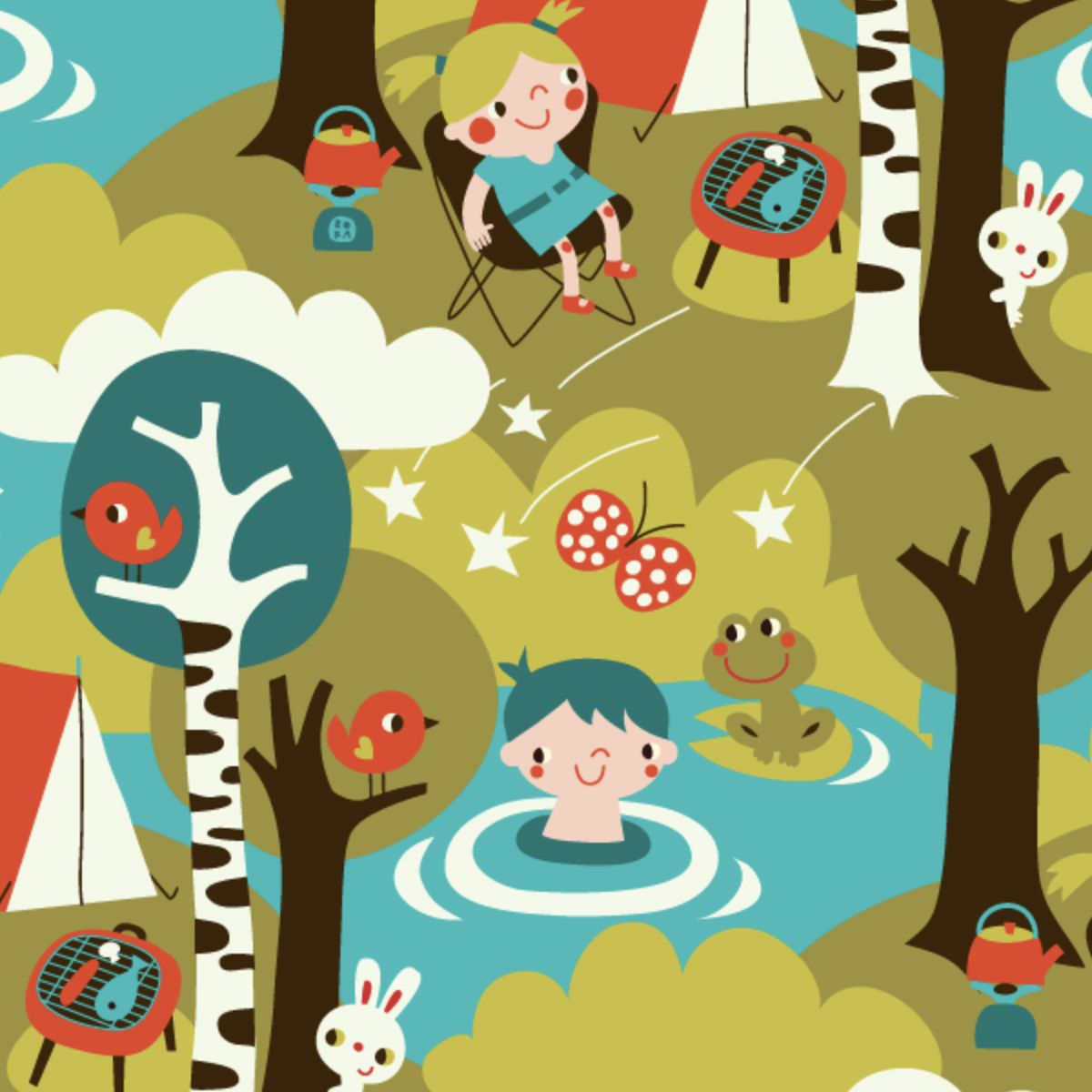 Stof Camping Retro