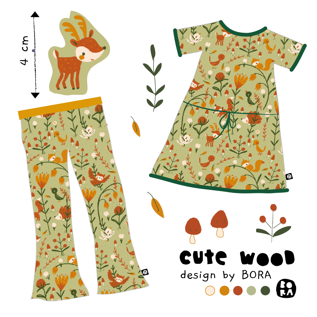 Stof Cute wood