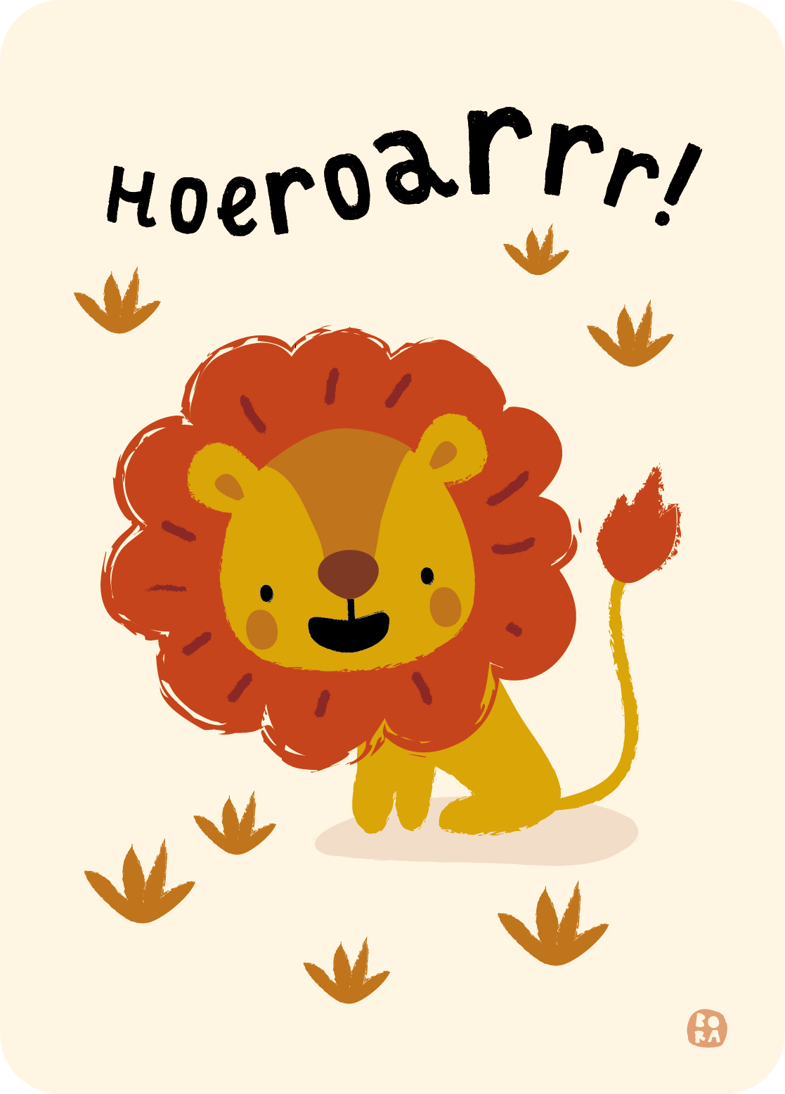Hoerarrrrrr - leeuw - postkaart