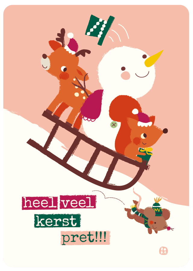 Kerstkaarten set van 6 stuks
