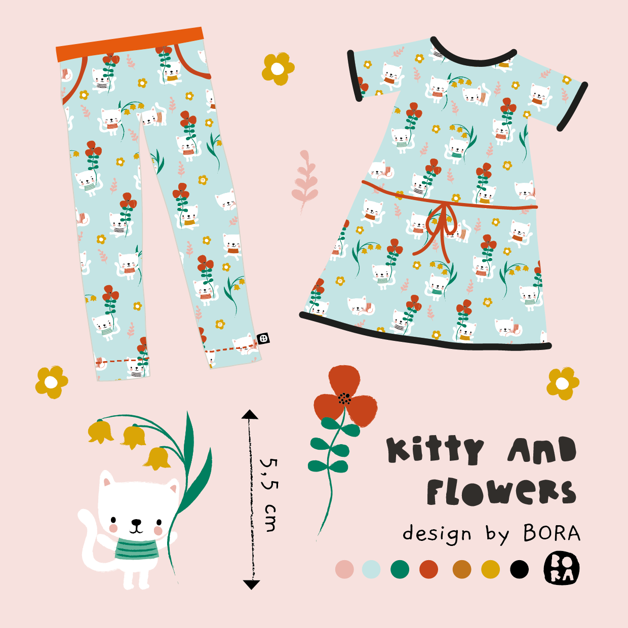 Stof Kitty and flowers