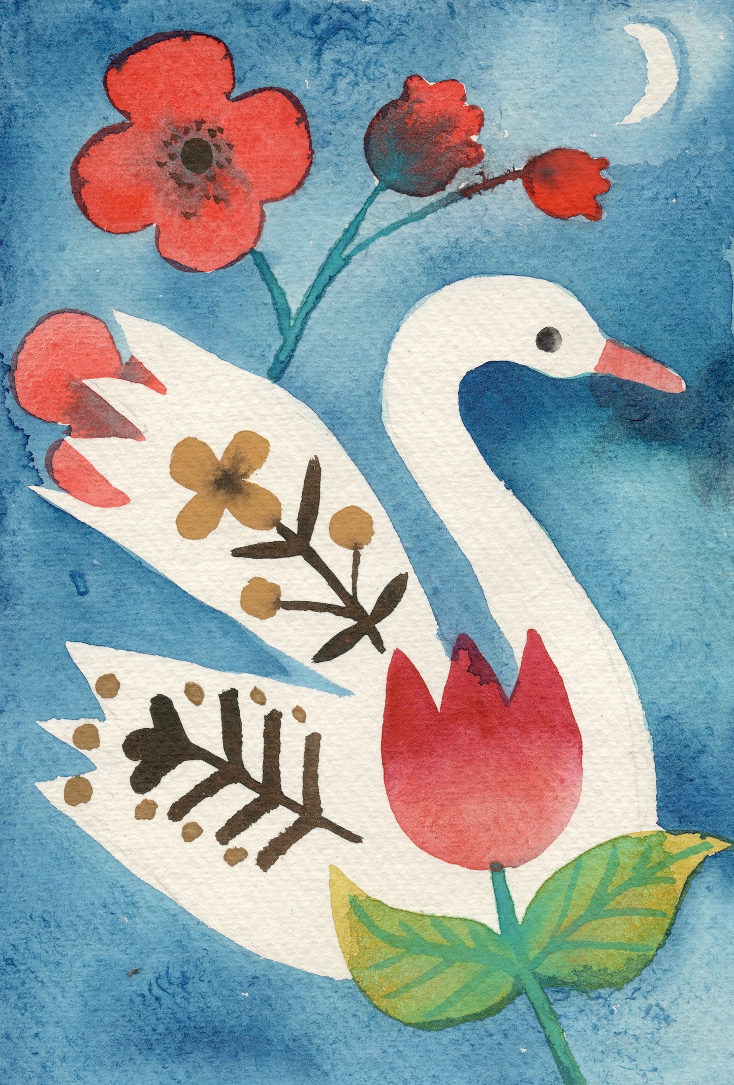 Aquarelle - Swan Love