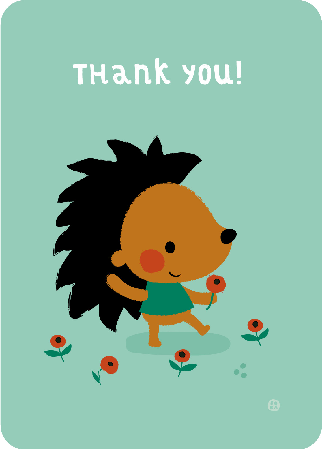 Thank you - hedgehog - postkaart