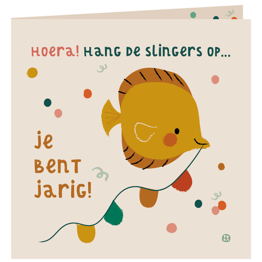 Slingers - Vis - gevouwen wenskaart met envelop (kopie)
