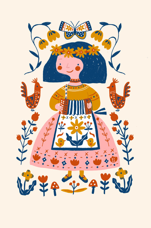 Artprint Folk Girl