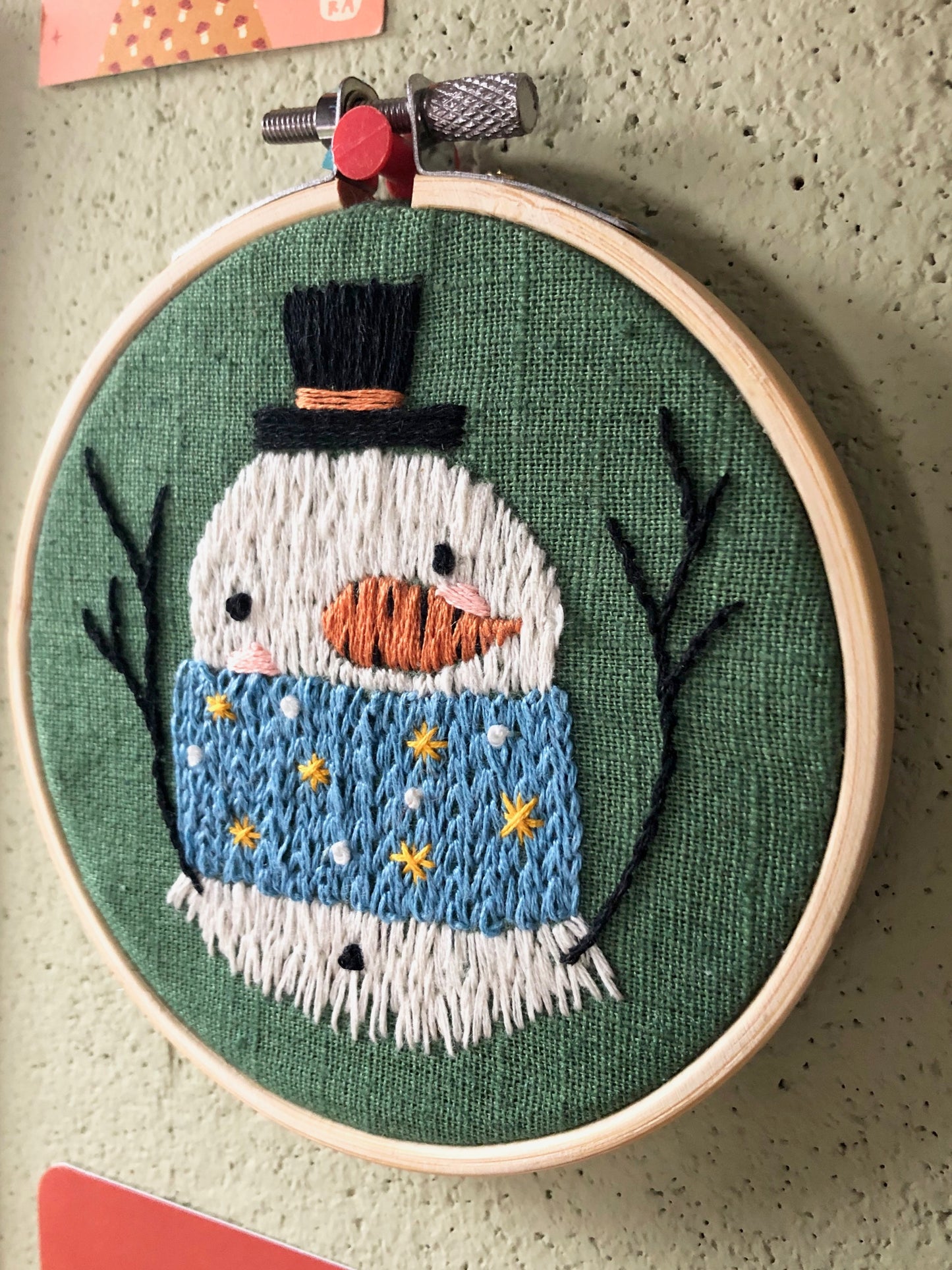 Sneeuwman Borduurpatroon DIY printable PDF