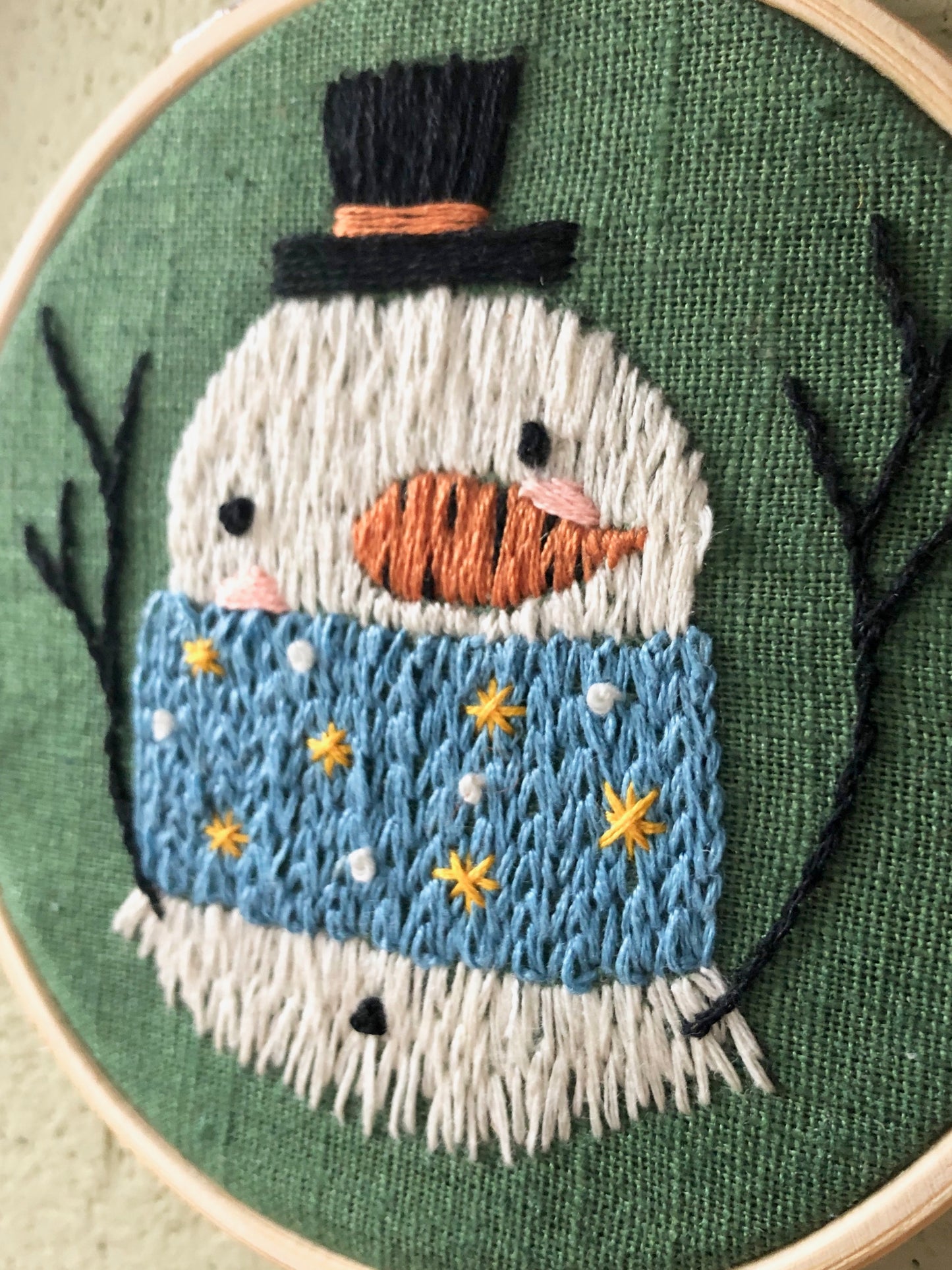 Sneeuwman Borduurpatroon DIY printable PDF