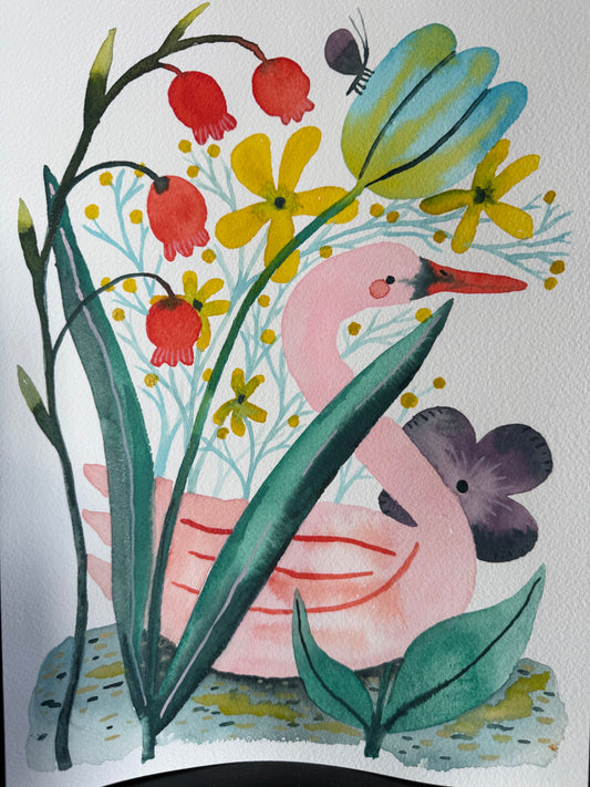 Aquarelle - Swan