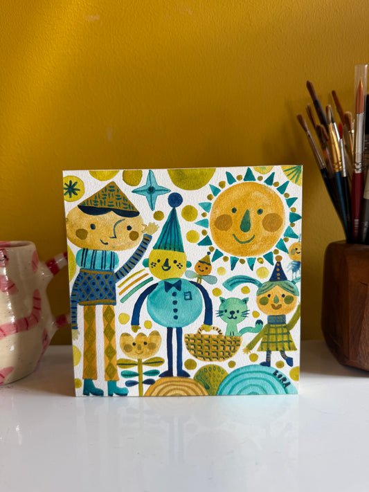 Sunny Days - kunstwerk op hout