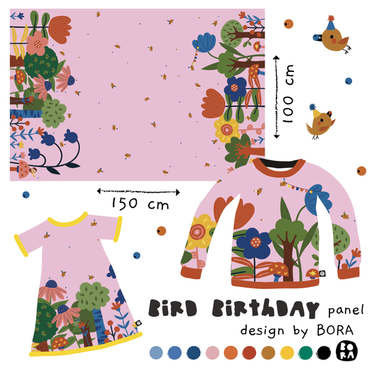 Stof Paneel Bird Birthday