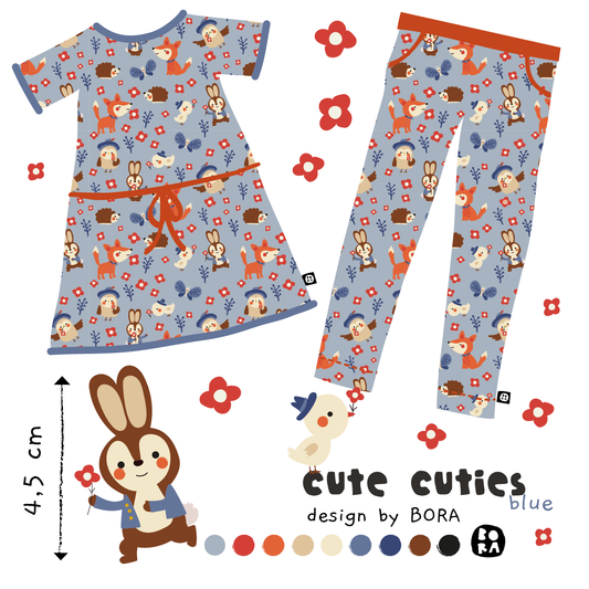 Stof Springtime Cuties blue