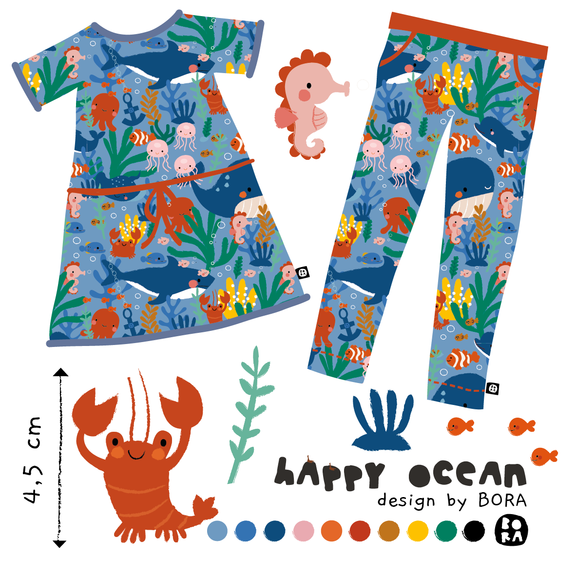 Stof happy ocean