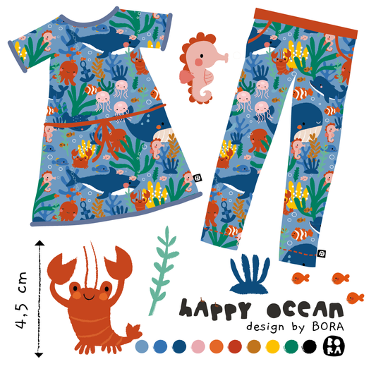 Stof happy ocean