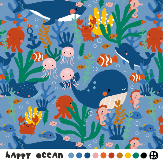 Stof happy ocean
