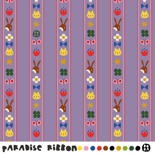 Stof Bunny paradise ribbon lila