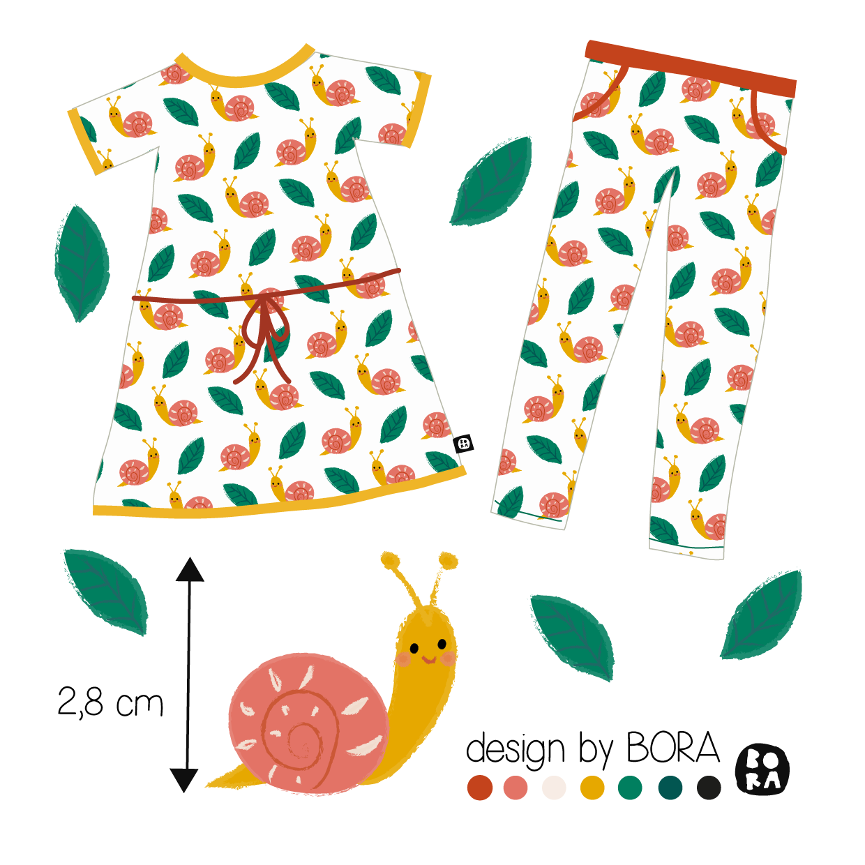 Stof Snails and leaves