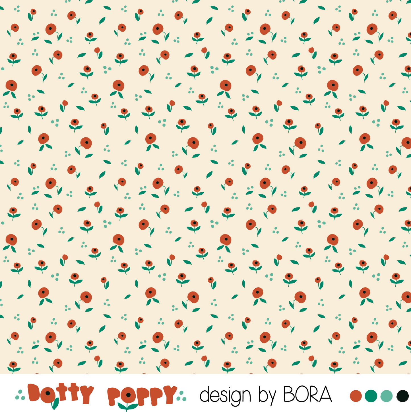 Stof Dotty poppy