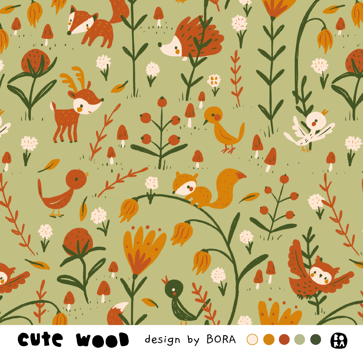 Stof Cute wood