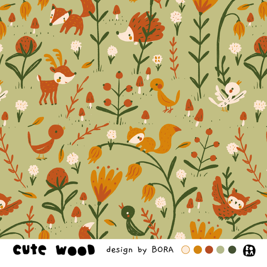 Stof Cute wood