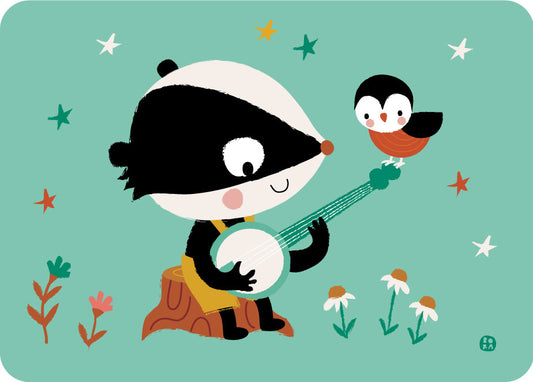 Badger Banjo- postkaart
