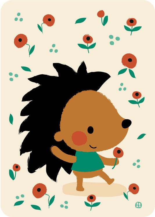 Poppy Hedgehog - postkaart