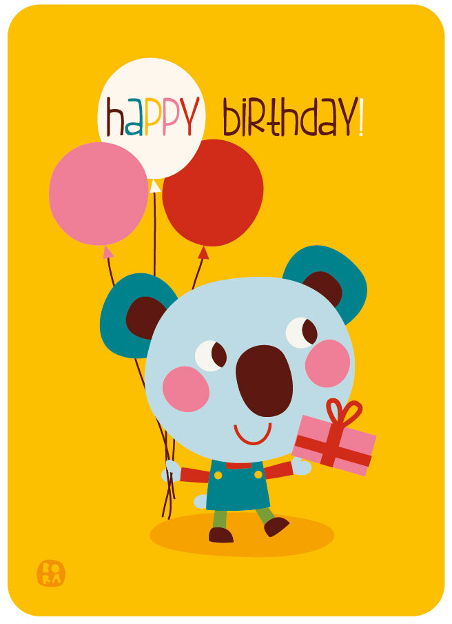 Happy Birthday cards - set van  4 postkaarten