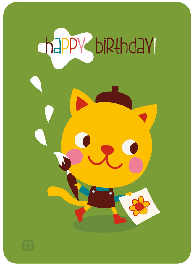 Happy Birthday cards - set van  4 postkaarten