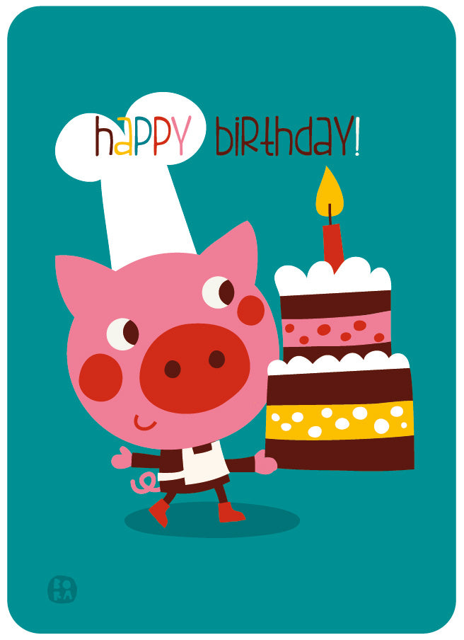 Happy Birthday cards - set van  4 postkaarten