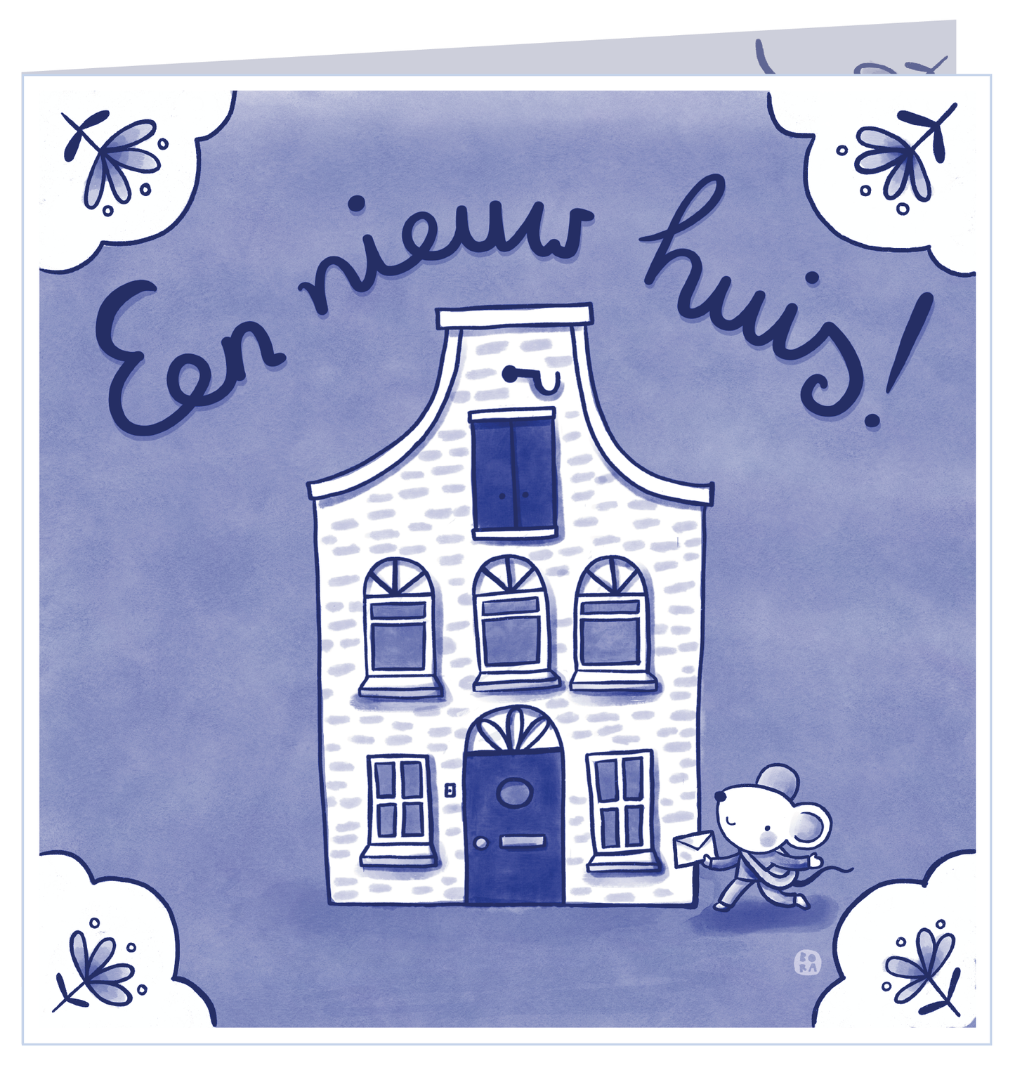Een nieuw huis - wenskaart met envelop