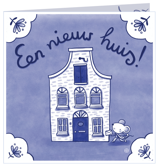 Een nieuw huis - wenskaart met envelop