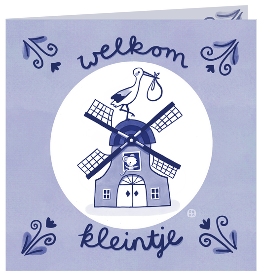 Welkom Kleintje - wenskaart met envelop
