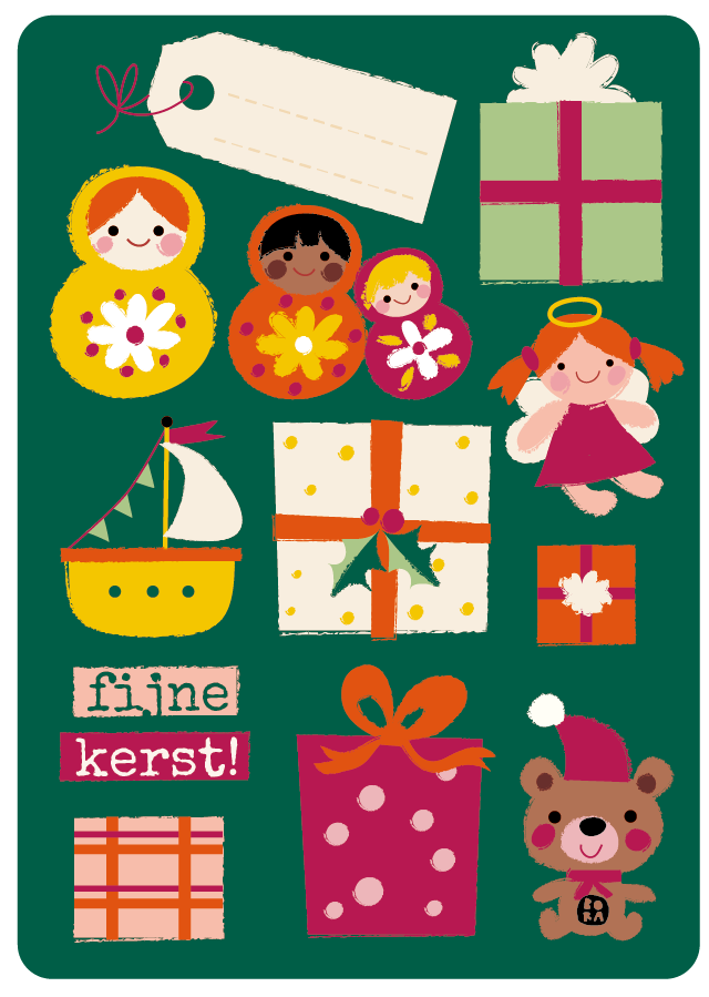 Kerstkaarten set van 6 stuks