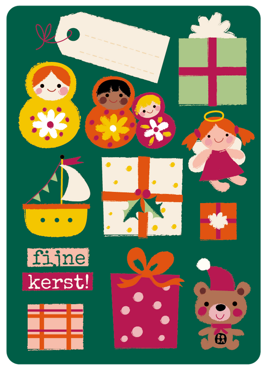 Kerstkaarten set van 6 stuks