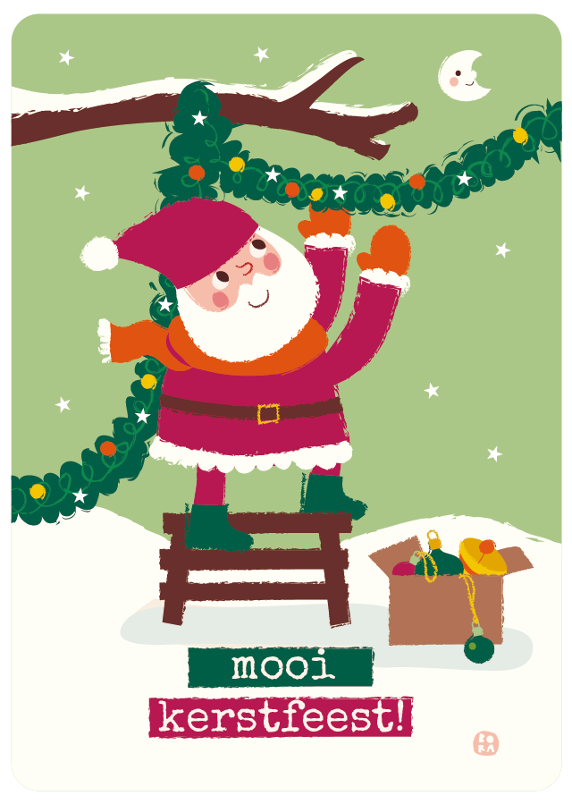 Kerstkaarten set van 6 stuks
