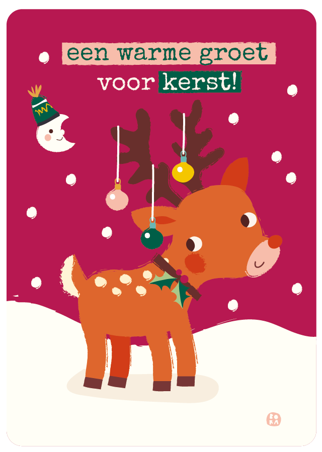 Kerstkaarten set van 6 stuks