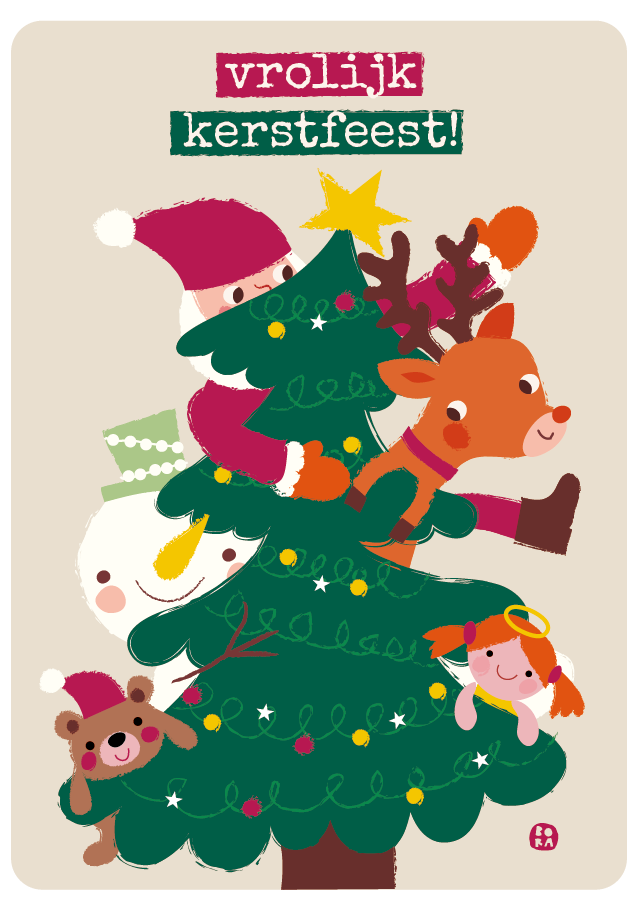 Kerstkaarten set van 6 stuks