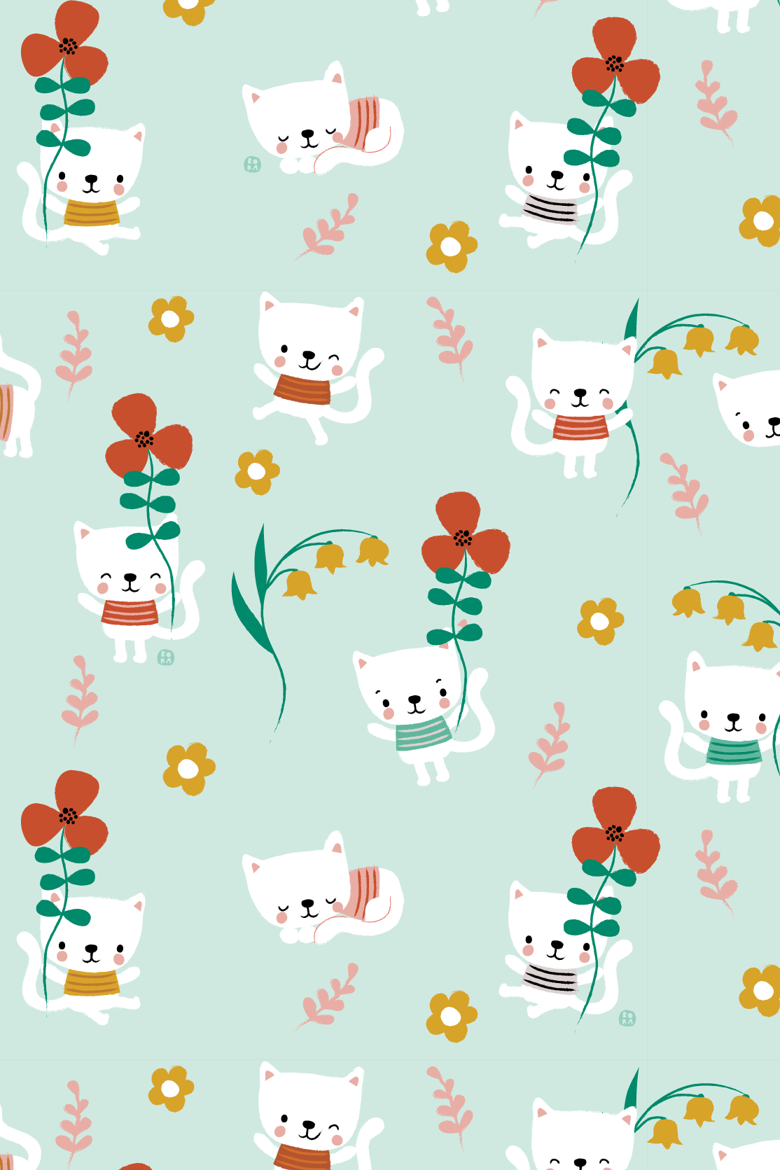 Kitty with flowers