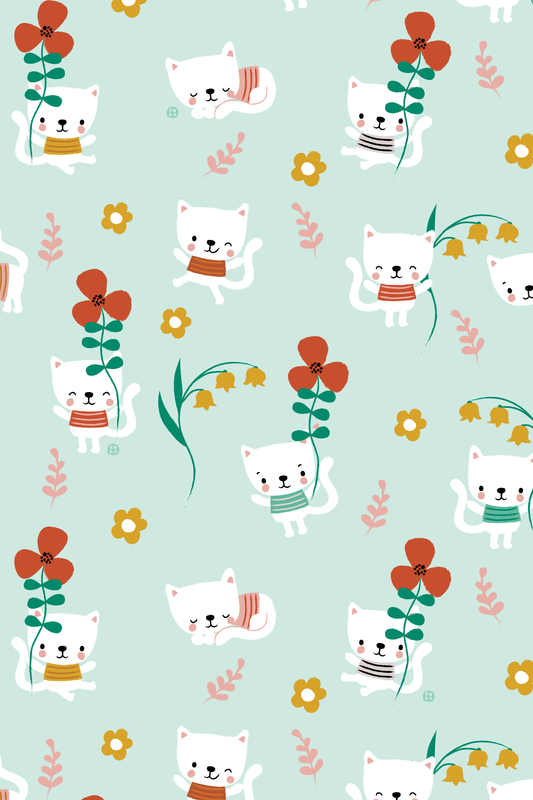 Kitty with flowers