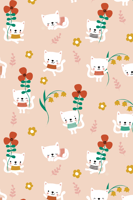 Kitty with flowers