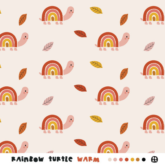 Stof Rainbow turtle Warm