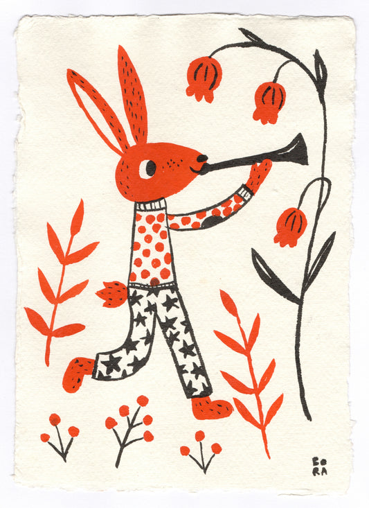 Musican friends - bunny with trumpet
