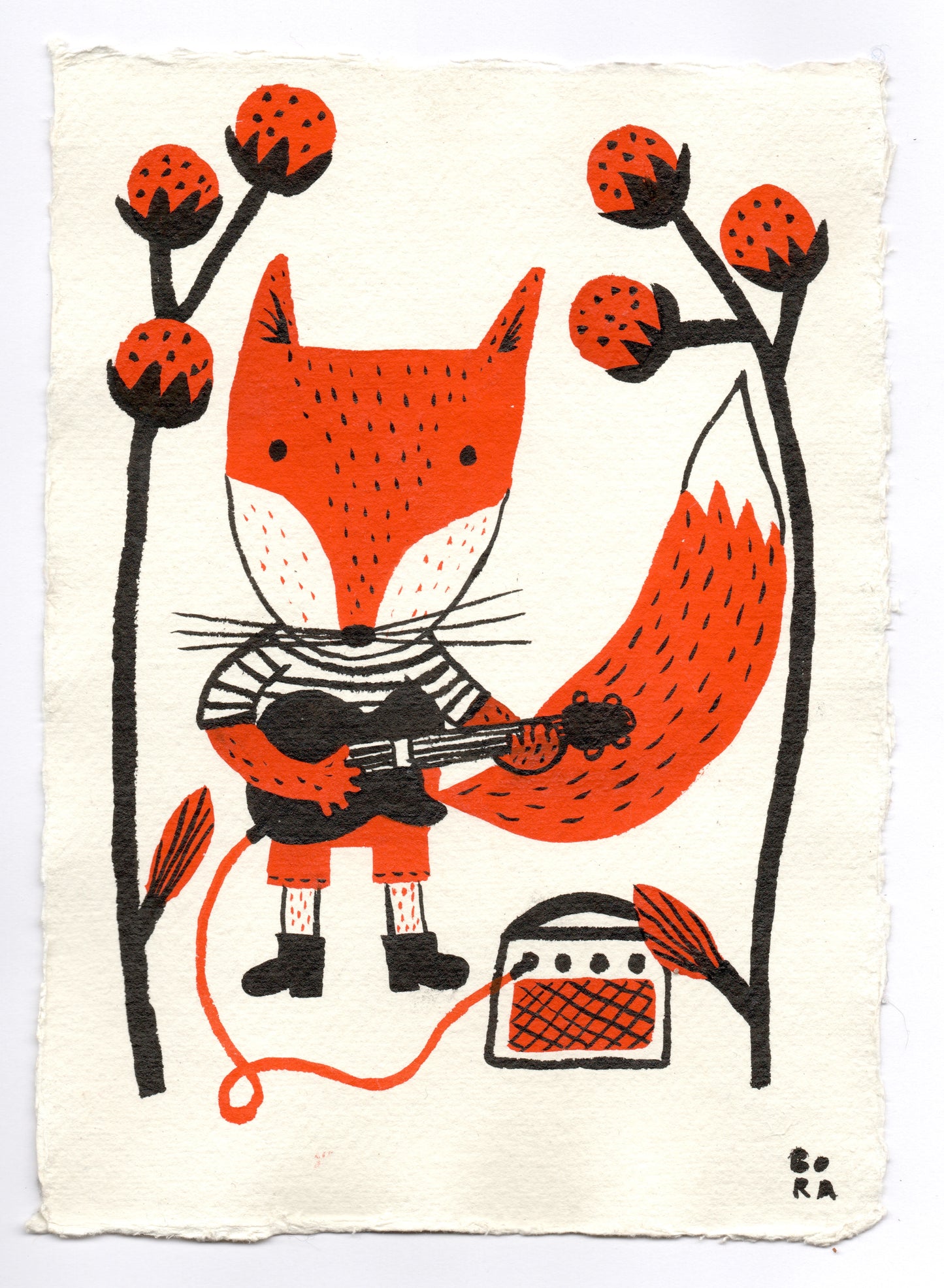 Musican friends - fox with guitar