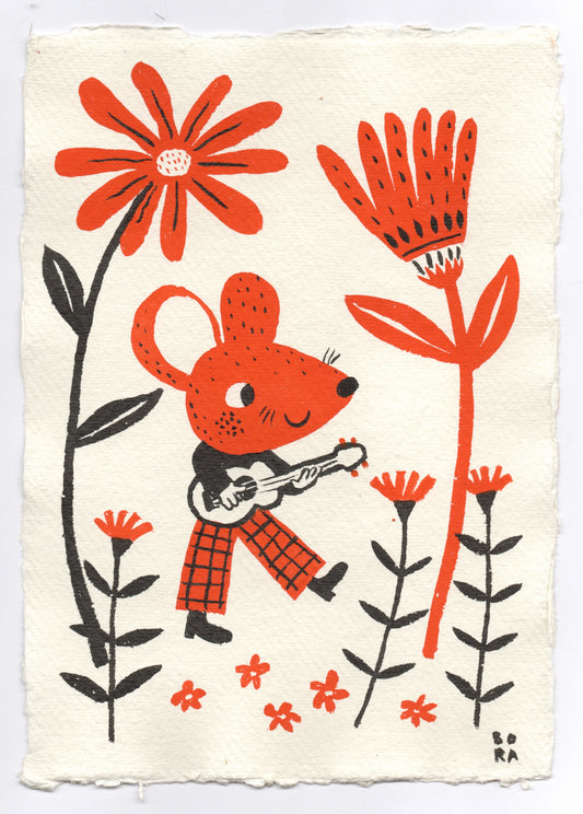 Musican friends - mouse with guitar