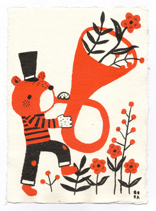 Musican friends - tiger with trombone