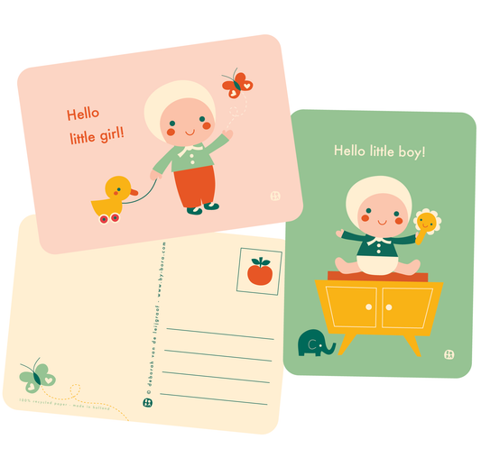 Hello little Boy - retro - postkaart