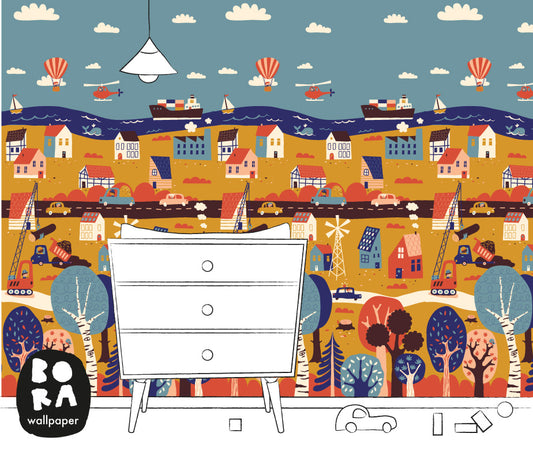 Behang Mural Old town